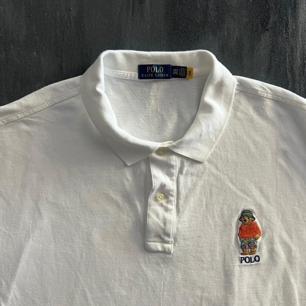 Polo Ralph Lauren Polo Bear Polo Shirt Mens 3XL White Short Sleeve